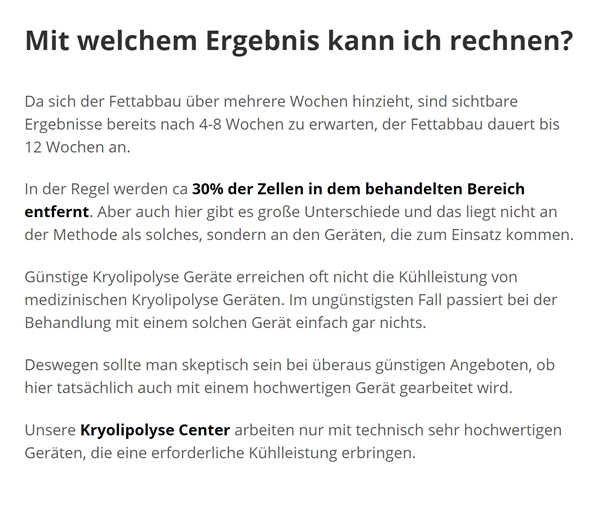 Fettabbau Kälte, Schönheitsoperation in 71120 Grafenau